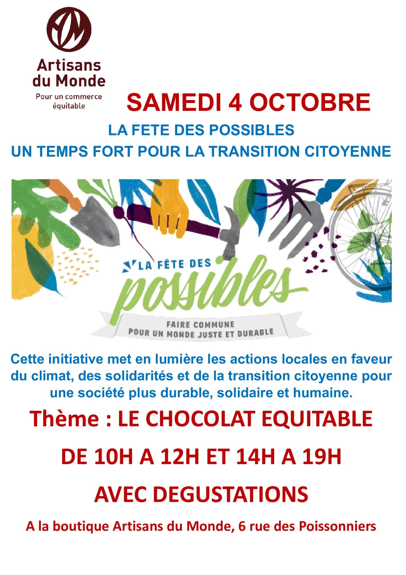 Fete des possibles 4 10 25 affiche avec logo